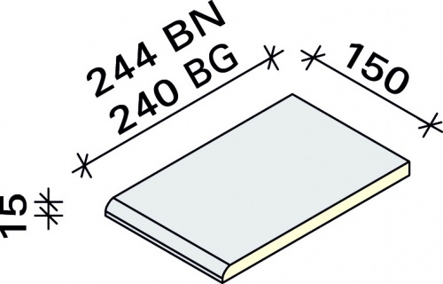 Плитка с мягким краем по меньшей стороне Interbau 244x150, арт. 1155